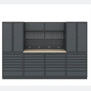 Metal heavy duty steel garage tool cabinet with pegboard