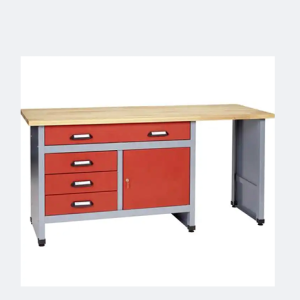 Mobile workbench with solid wood top