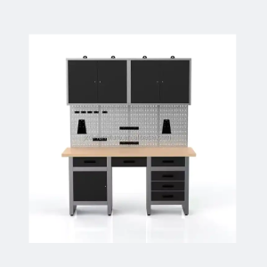 Workshop cabinet set in black with workbench