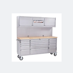 Stainless steel garage tool cabinets