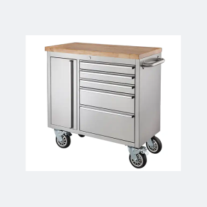 Stainless steel tool box on wheels